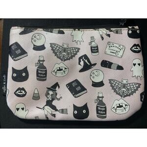 Ipsy X Valfie October 2016 Black Magic Witch Halloween Pink Zippered Makeup Bag-